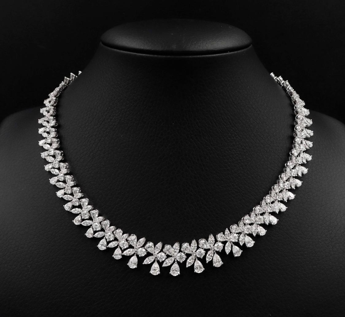 Pear Cut Emilio Jewelry 38.50 Carat Diamond Necklace For Sale
