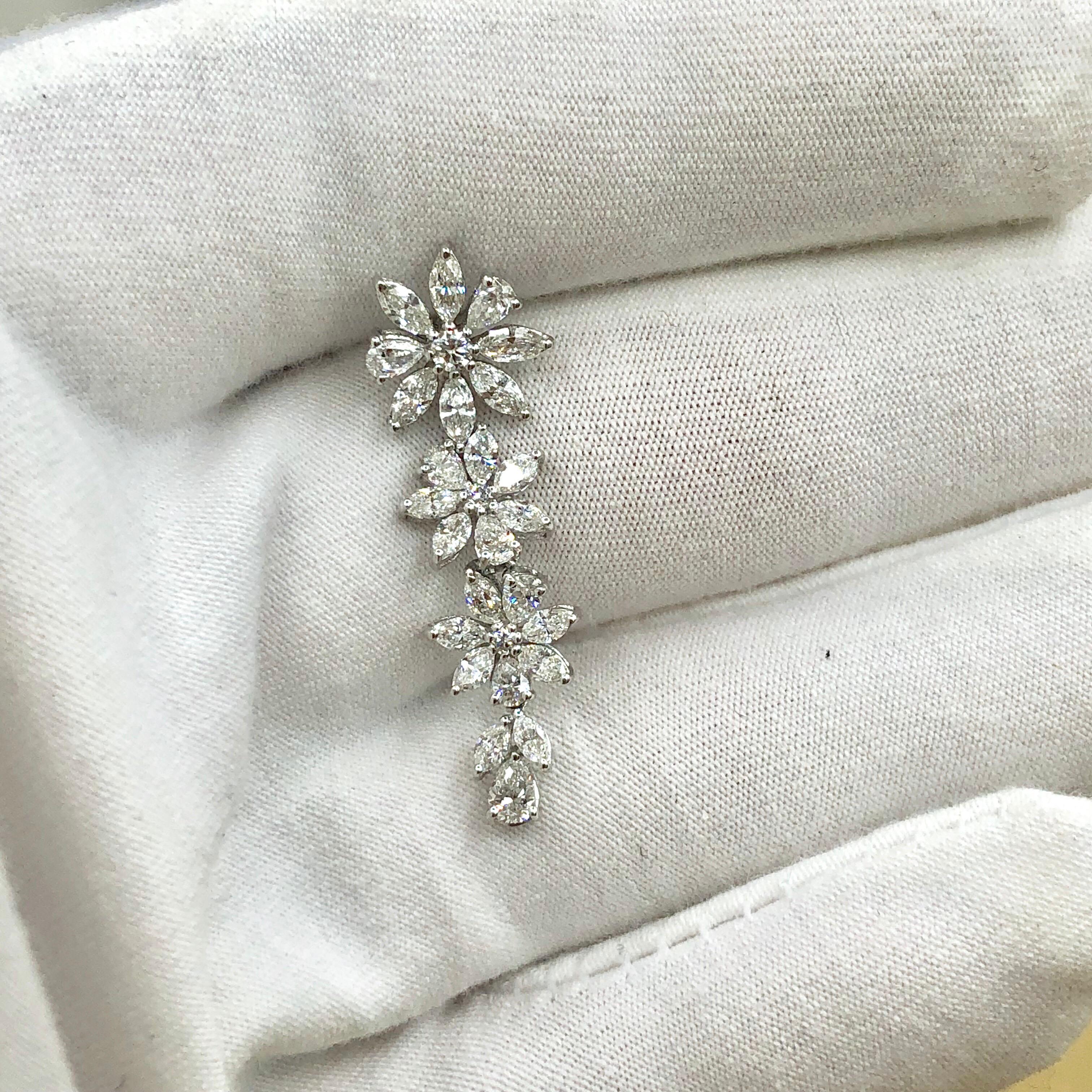 Emilio Jewelry 3.86 Carat Marquise Diamond Earring 4