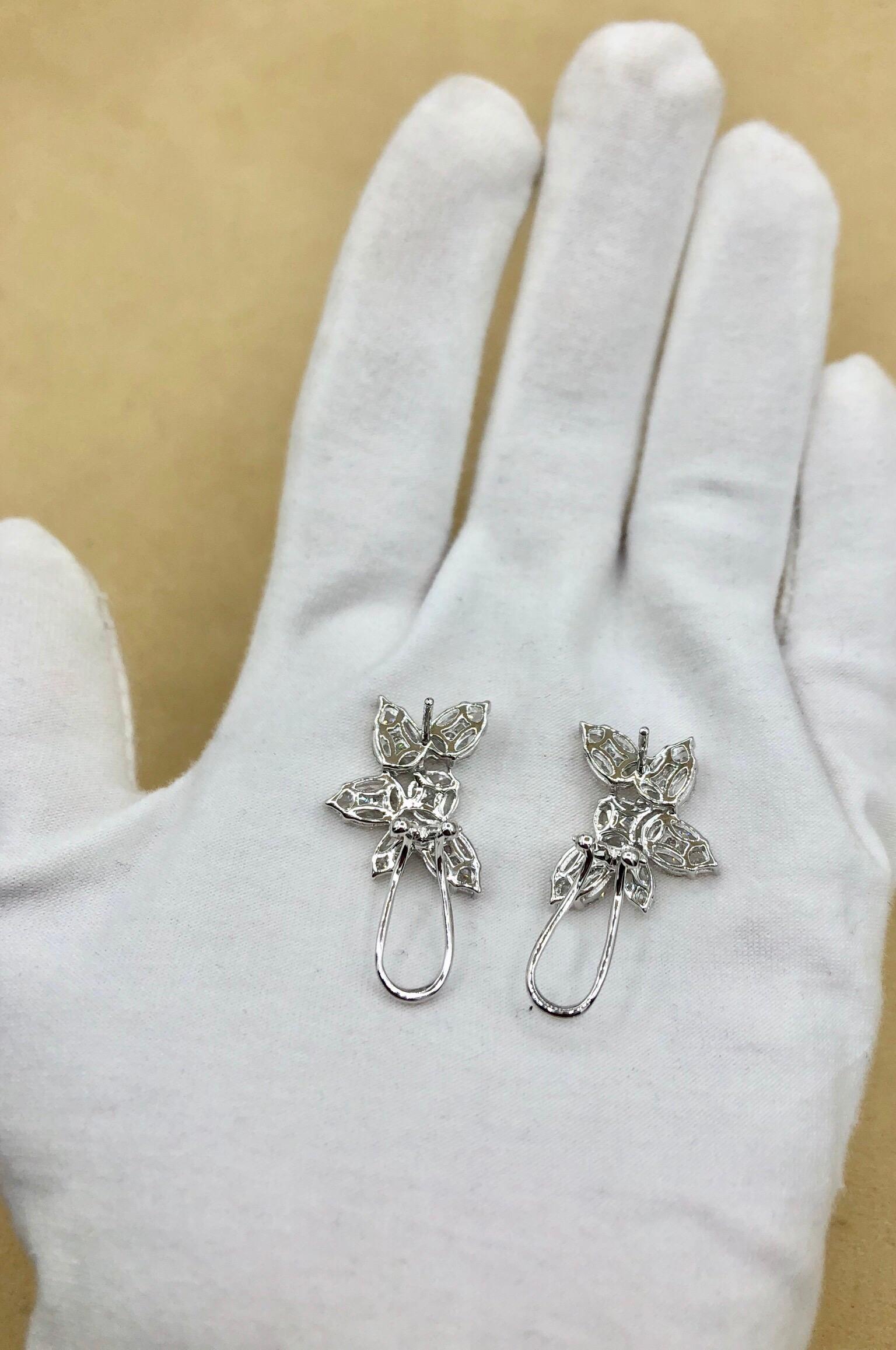 Emilio Jewelry 3.89 Carat Fancy Cut Diamond Earrings 6