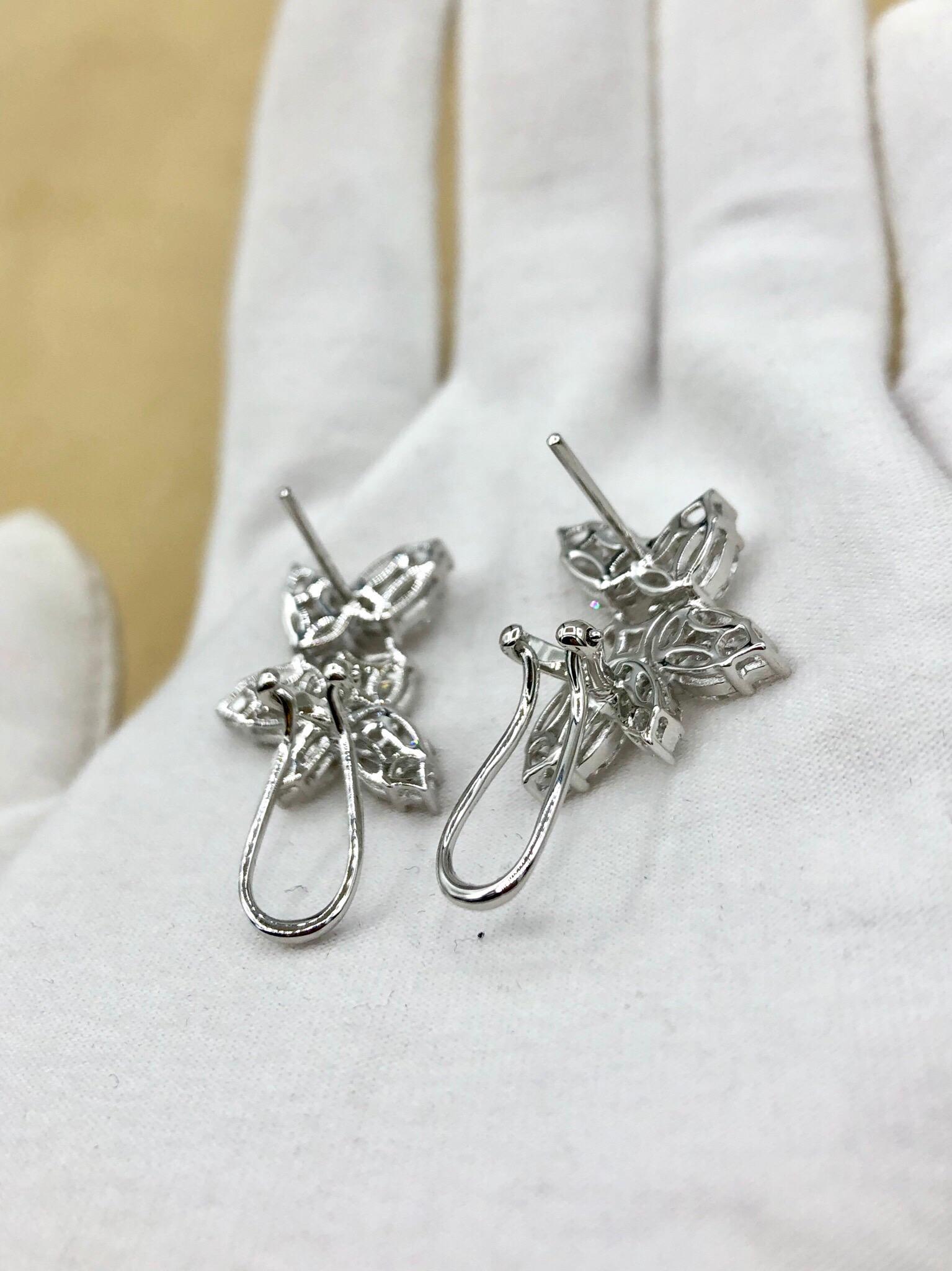 Emilio Jewelry 3.89 Carat Fancy Cut Diamond Earrings 7
