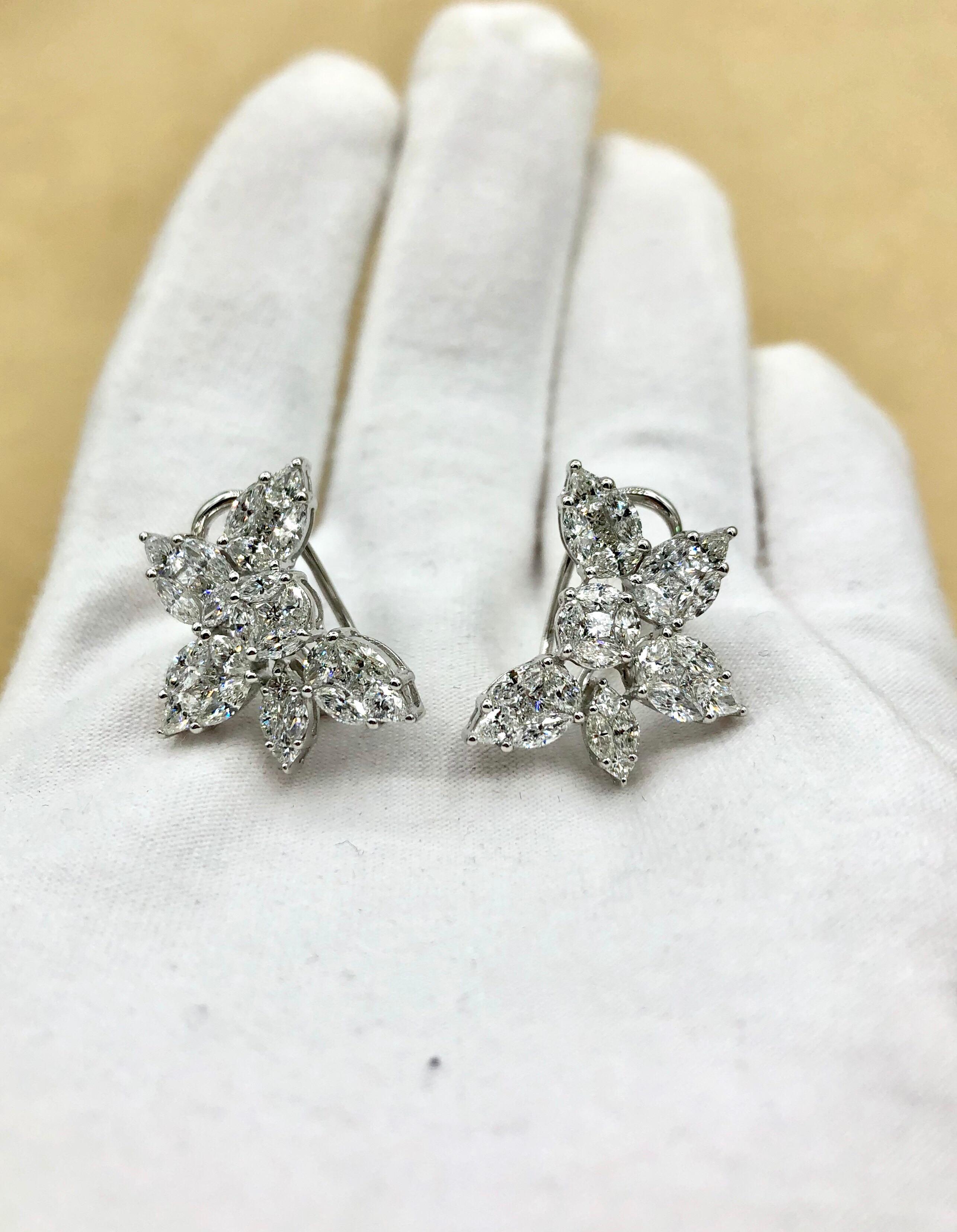 Emilio Jewelry 3.89 Carat Fancy Cut Diamond Earrings 10