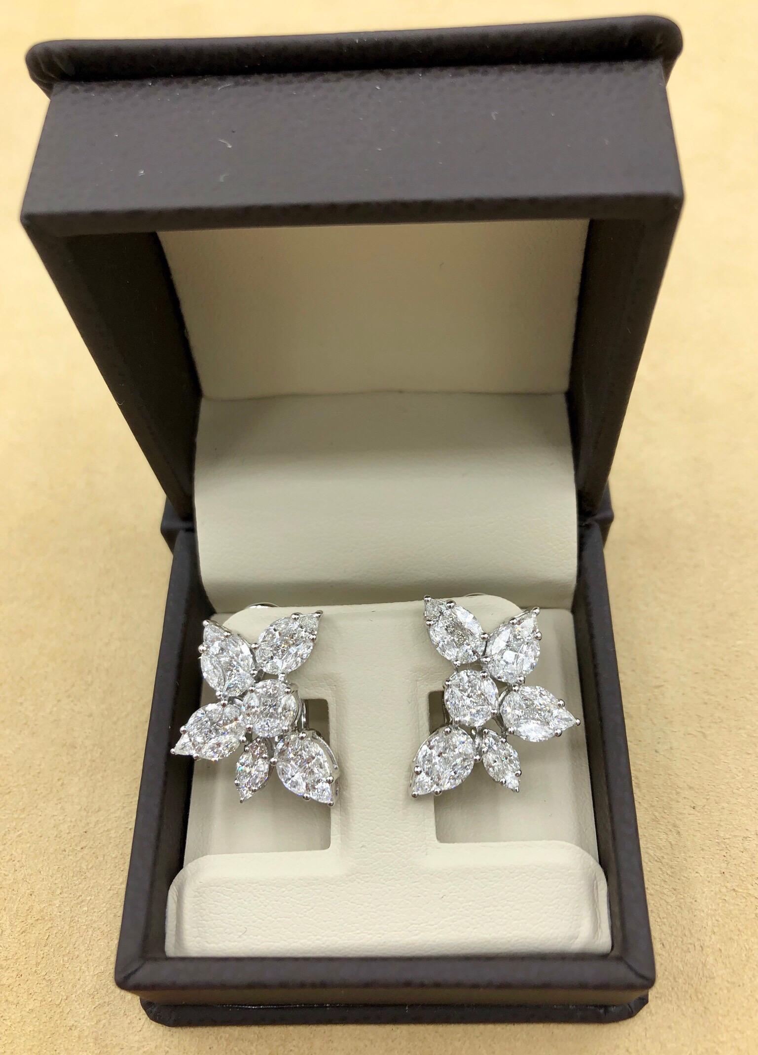 Emilio Jewelry 3.89 Carat Fancy Cut Diamond Earrings In New Condition In New York, NY