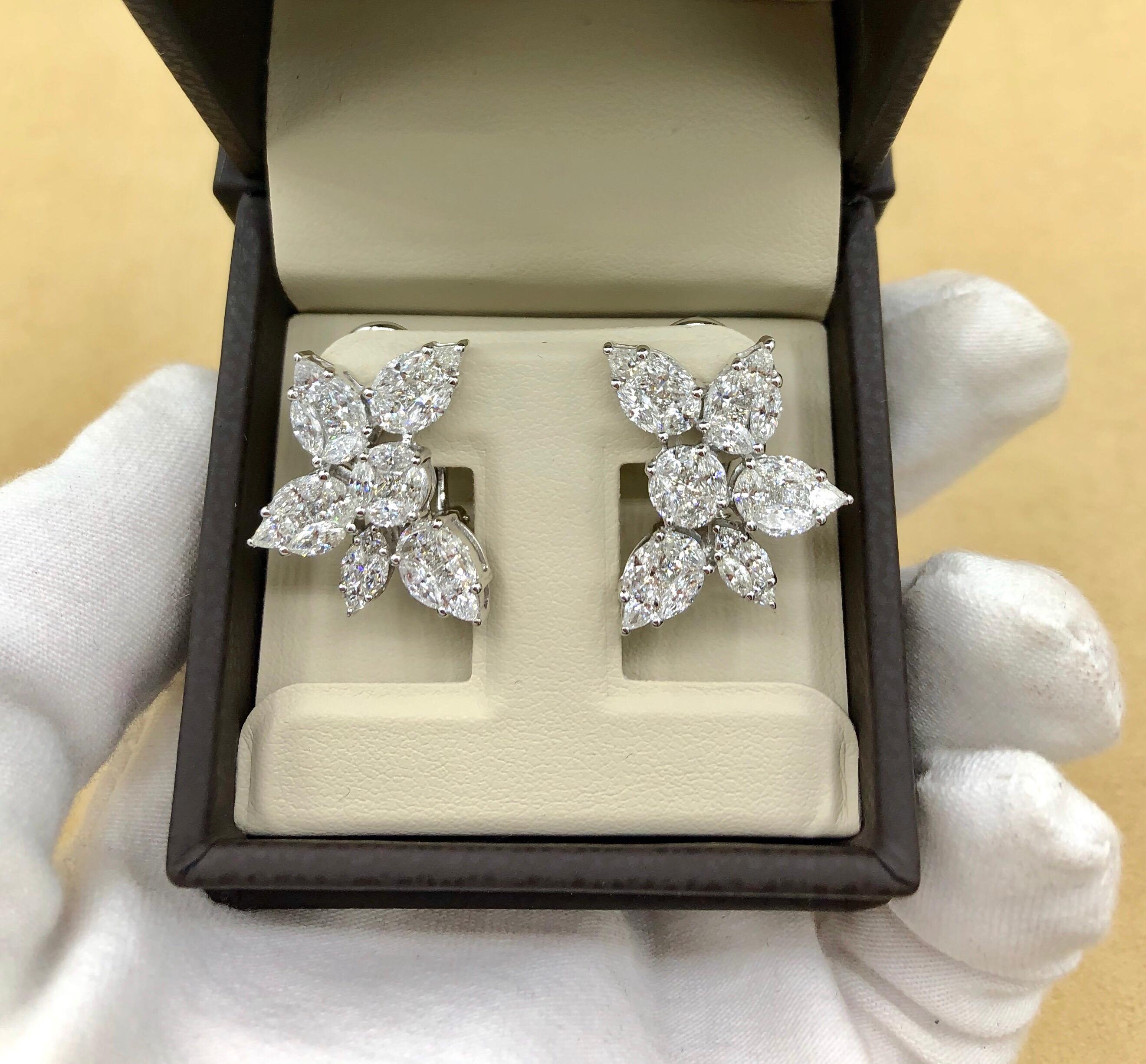 Emilio Jewelry 3.89 Carat Fancy Cut Diamond Earrings 1