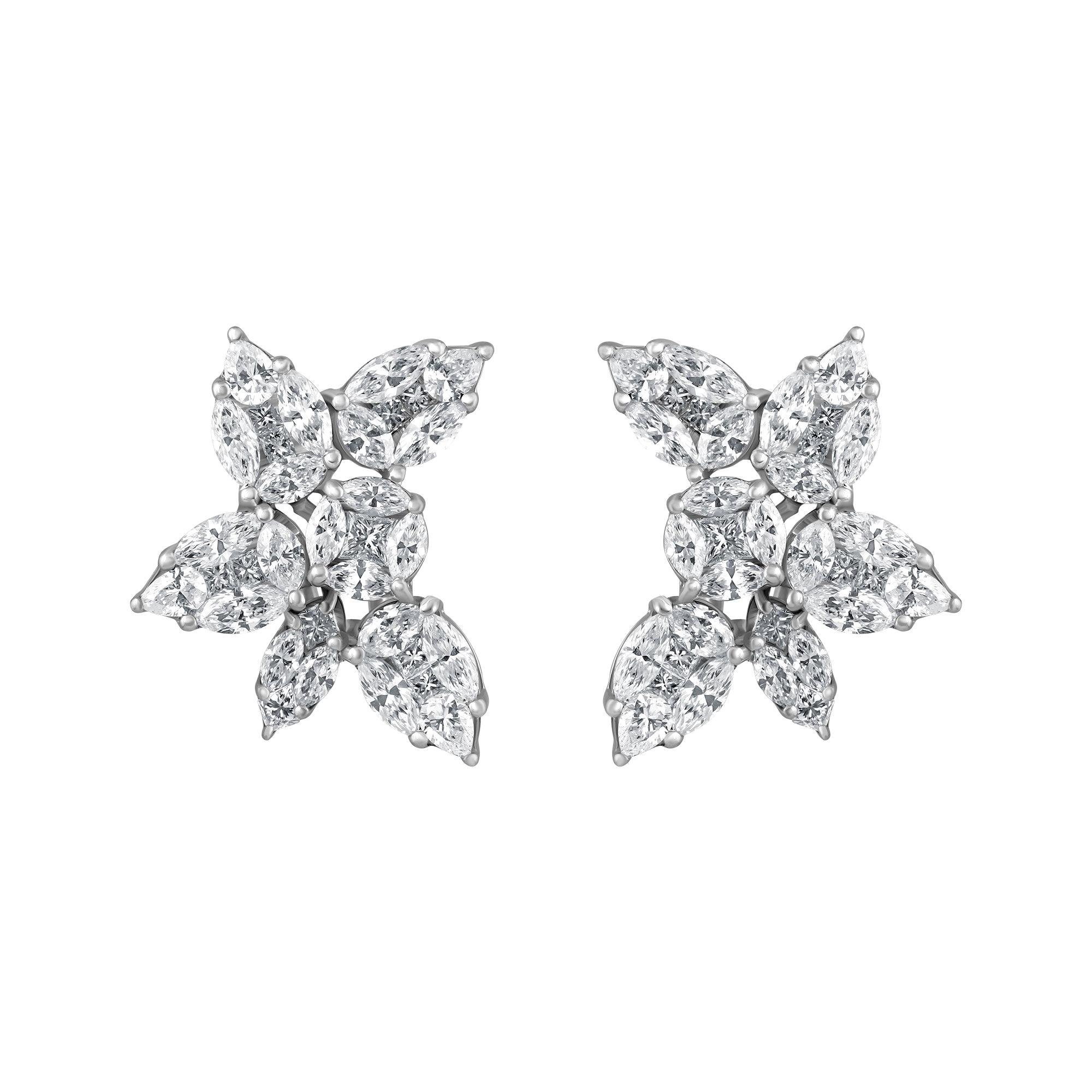 Emilio Jewelry 3.89 Carat Fancy Cut Diamond Earrings