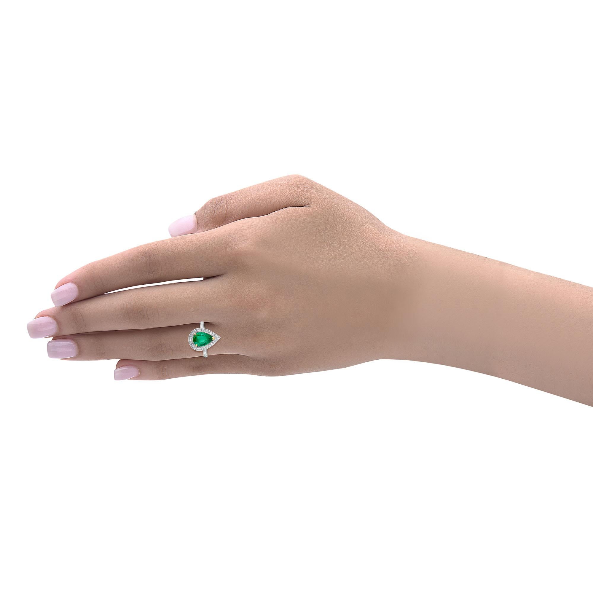 Emilio Jewelry 3.93 Carat Emerald Diamond Ring 2