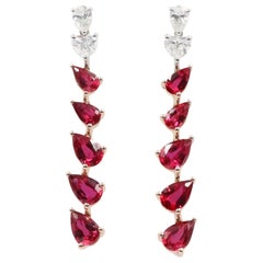 Emilio Jewelry 3.95 Carat Ruby Diamond Earring