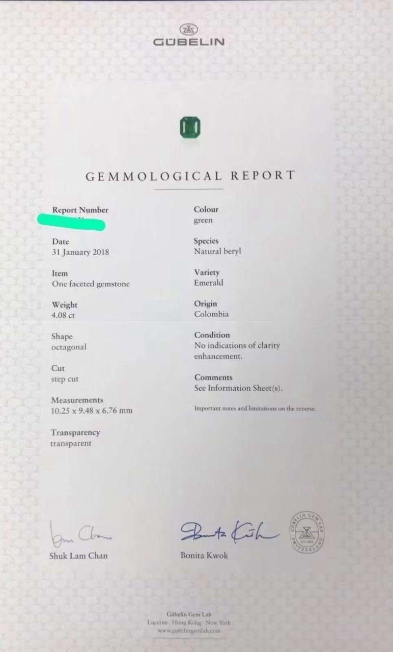 From Emilio Jewelry, a well known and respected wholesaler/dealer located in the Iconic Gem Tower/Gia Building in New York's Diamond District.
This item has been appraised by the experts at the Gemological Appraisal Laboratory Of America, an