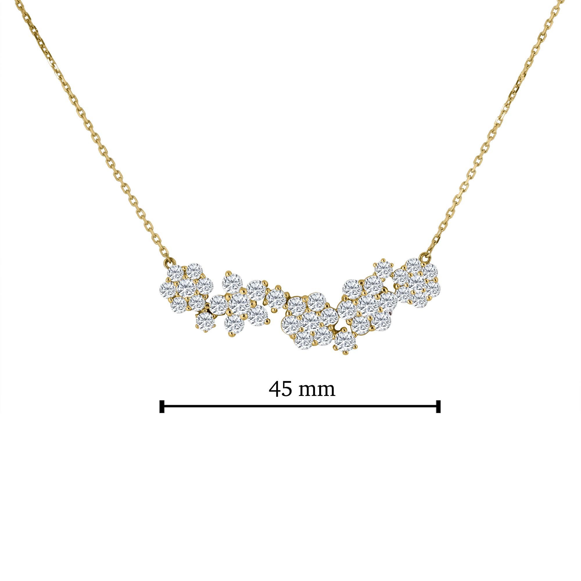 Made in the Emilio Jewelry factory, We design and manufacture hundreds of pieces every year from design to completion. 
Approximate diamond weight: 4.08
Color: F
Clarity: Si 
Length: 18 Inch adjustable to 16