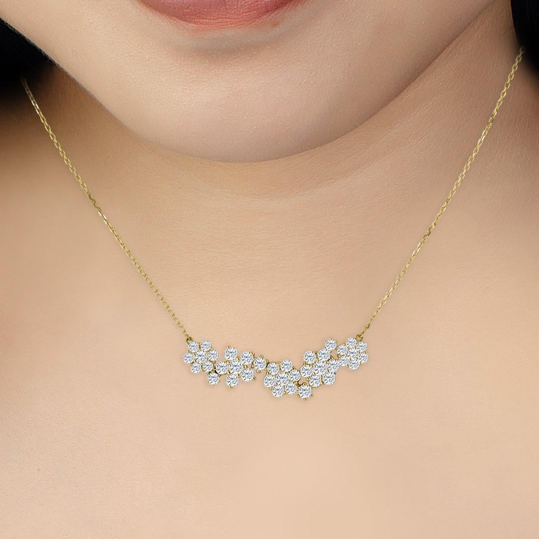 Women's Emilio Jewelry 4.08 Carat Yellow Gold Diamond Necklace