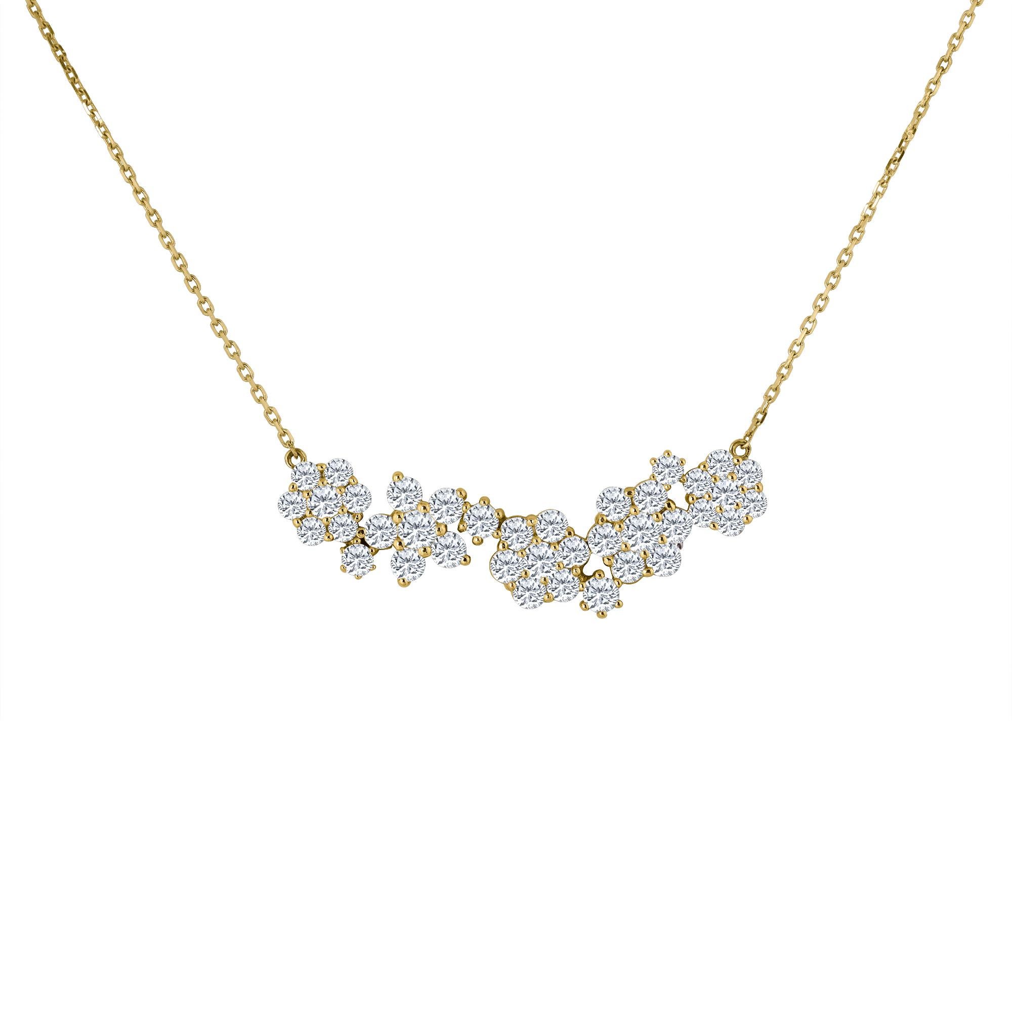 Emilio Jewelry 4.08 Carat Yellow Gold Diamond Necklace