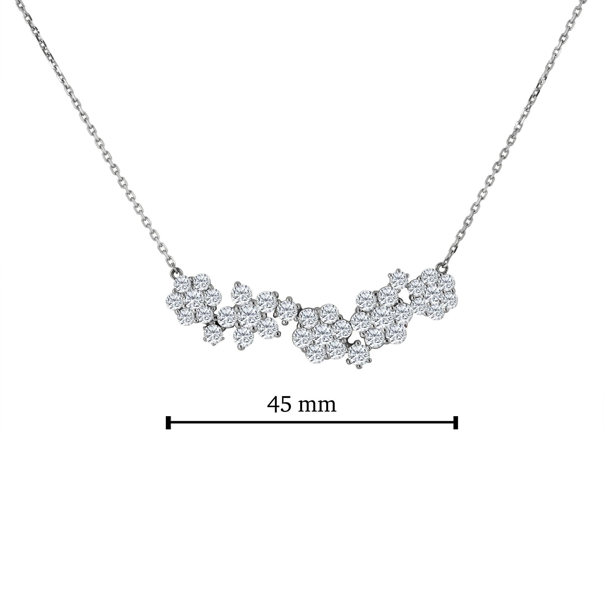 Made in the Emilio Jewelry factory, We design and manufacture hundreds of pieces every year from design to completion. 
Approximate diamond weight: 4.31ct
Color: F
Clarity: Si 
Length: 18 Inch adjustable to 16