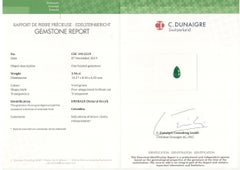 Emilio Jewelry 4.40 Carat Colombian Pear Shape Emerald Diamond Ring