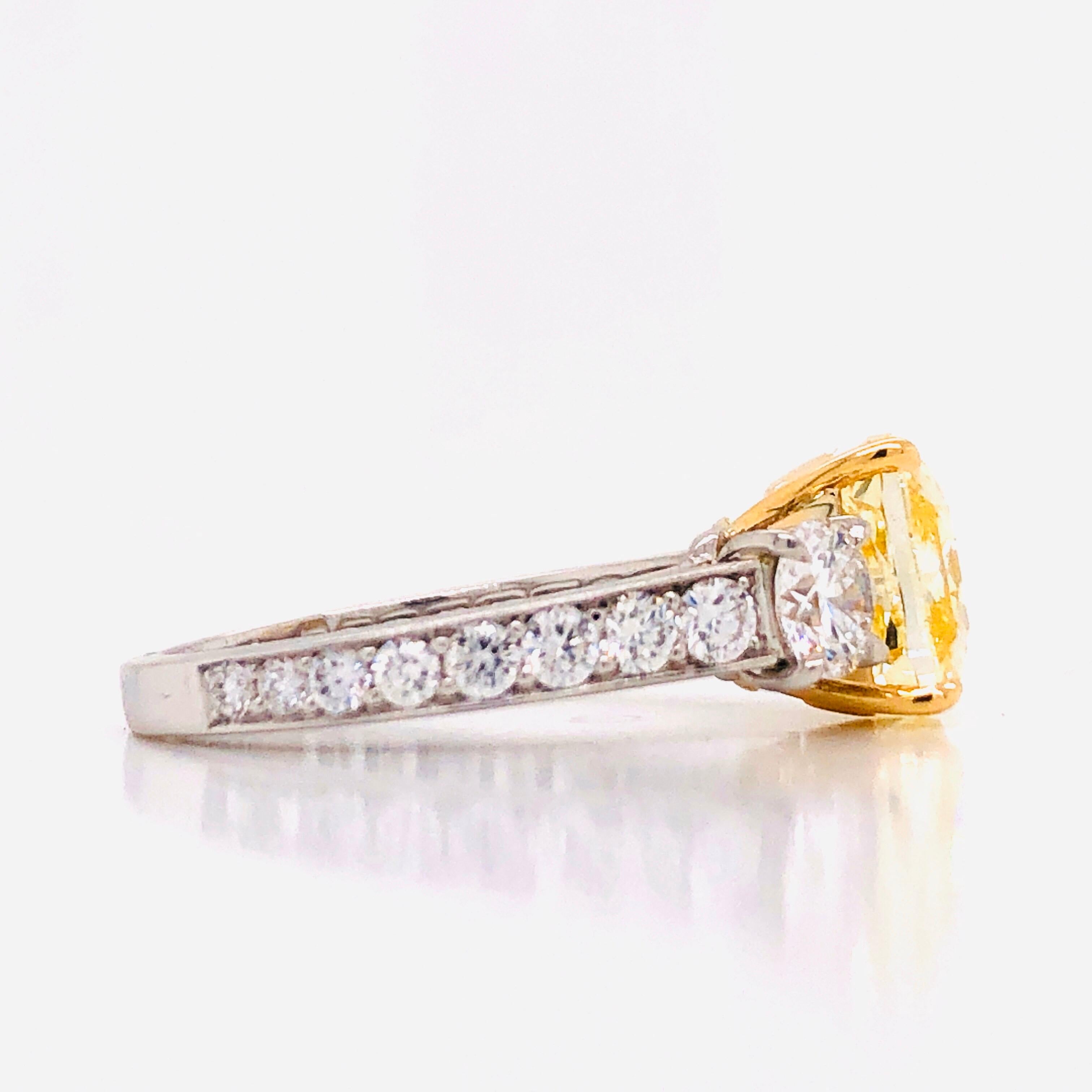Women's or Men's Emilio Jewelry 4.91 Carat GIA Certified Fancy Yellow Diamond Ring