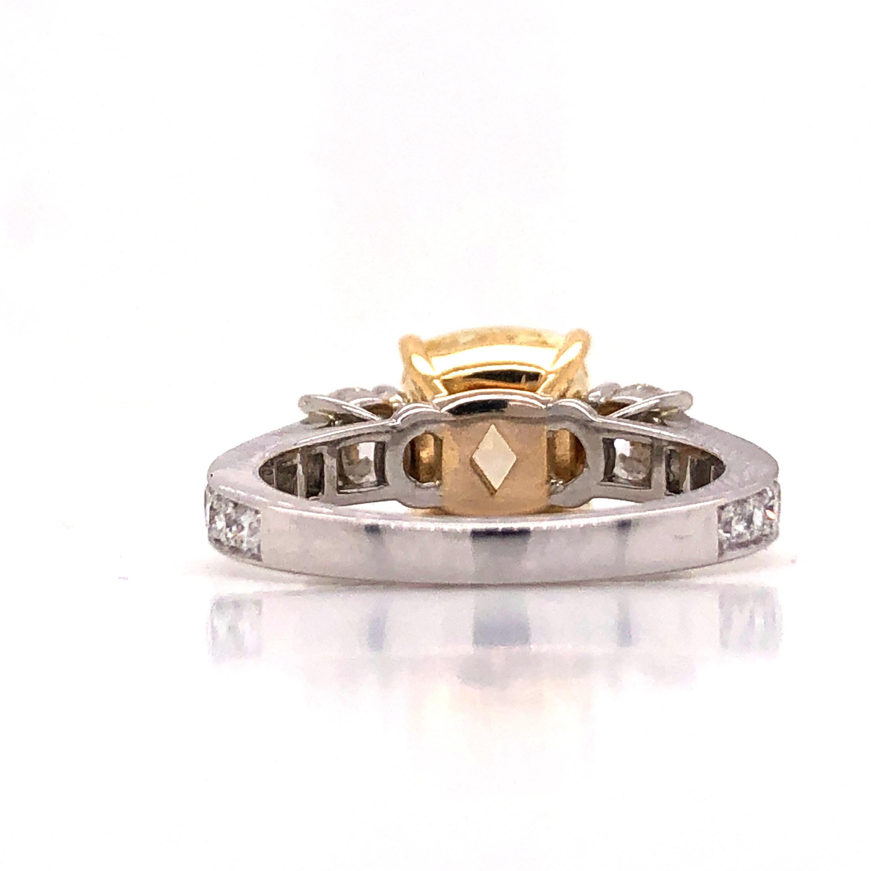 Emilio Jewelry 4.91 Carat GIA Certified Fancy Yellow Diamond Ring 1