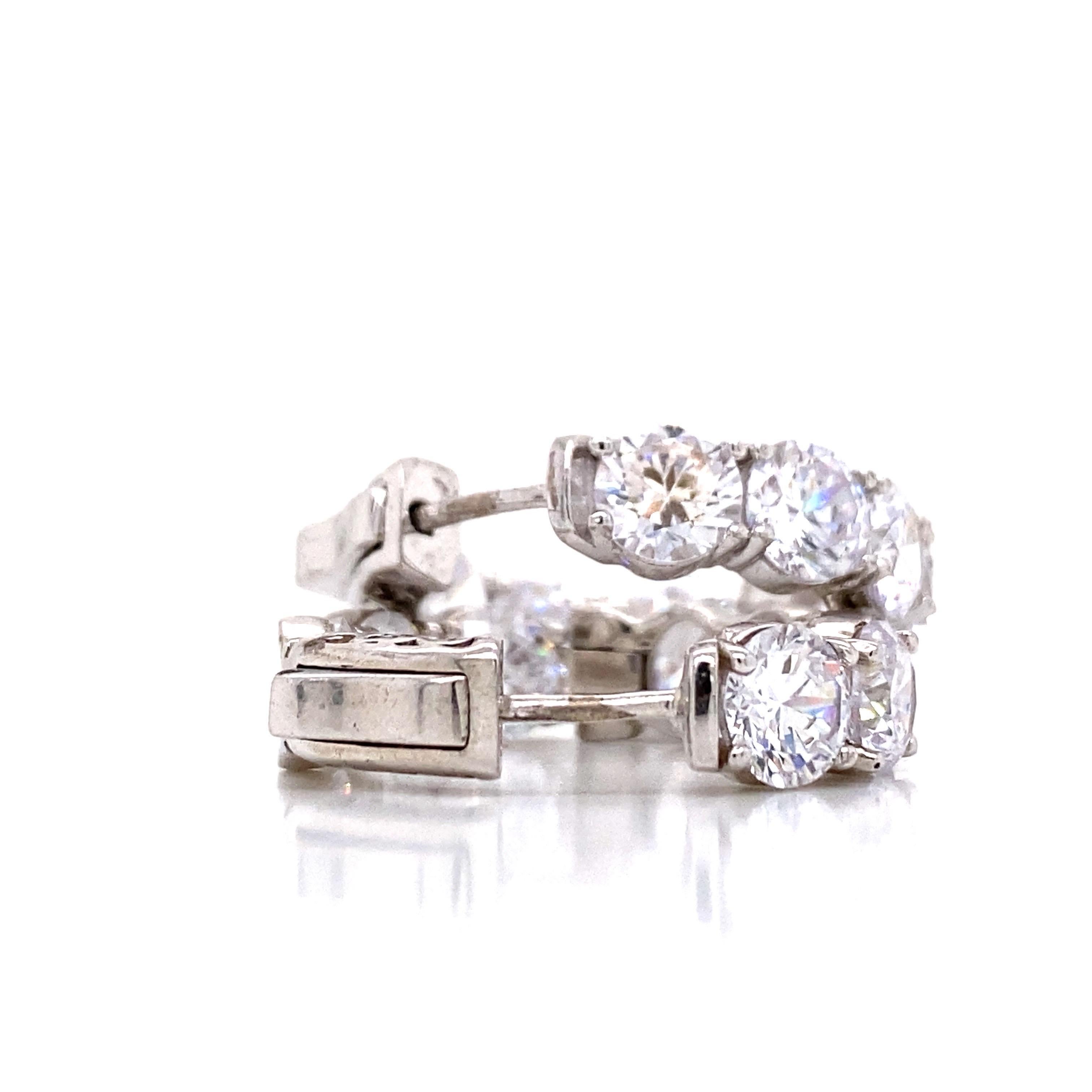 Women's or Men's Emilio Jewelry .50 Carat Each Diamond Hoop For Sale