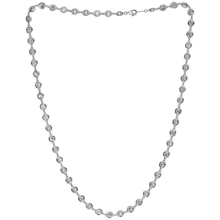 Modern Emilio Jewelry 5.00 Carat Link to Link Diamond Necklace 