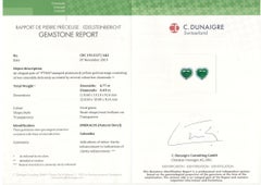 Emilio Jewelry 5.23 Carat Certified Vivid Green Emerald Heart Earrings