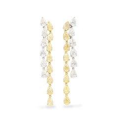 Emilio Jewelry 5,52 Karat gelbe Diamant-Tropfen-Ohrringe