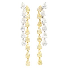 Emilio Jewelry 5.52 Carat Yellow Diamond Drop Earrings
