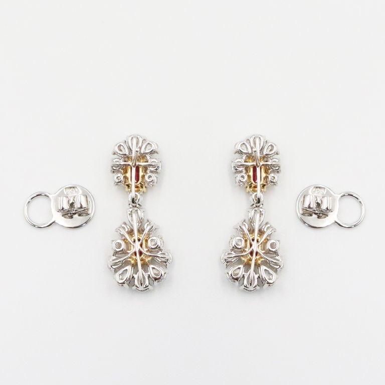 Cushion Cut Emilio Jewelry 5.80 Carat Ruby Diamond Earrings For Sale