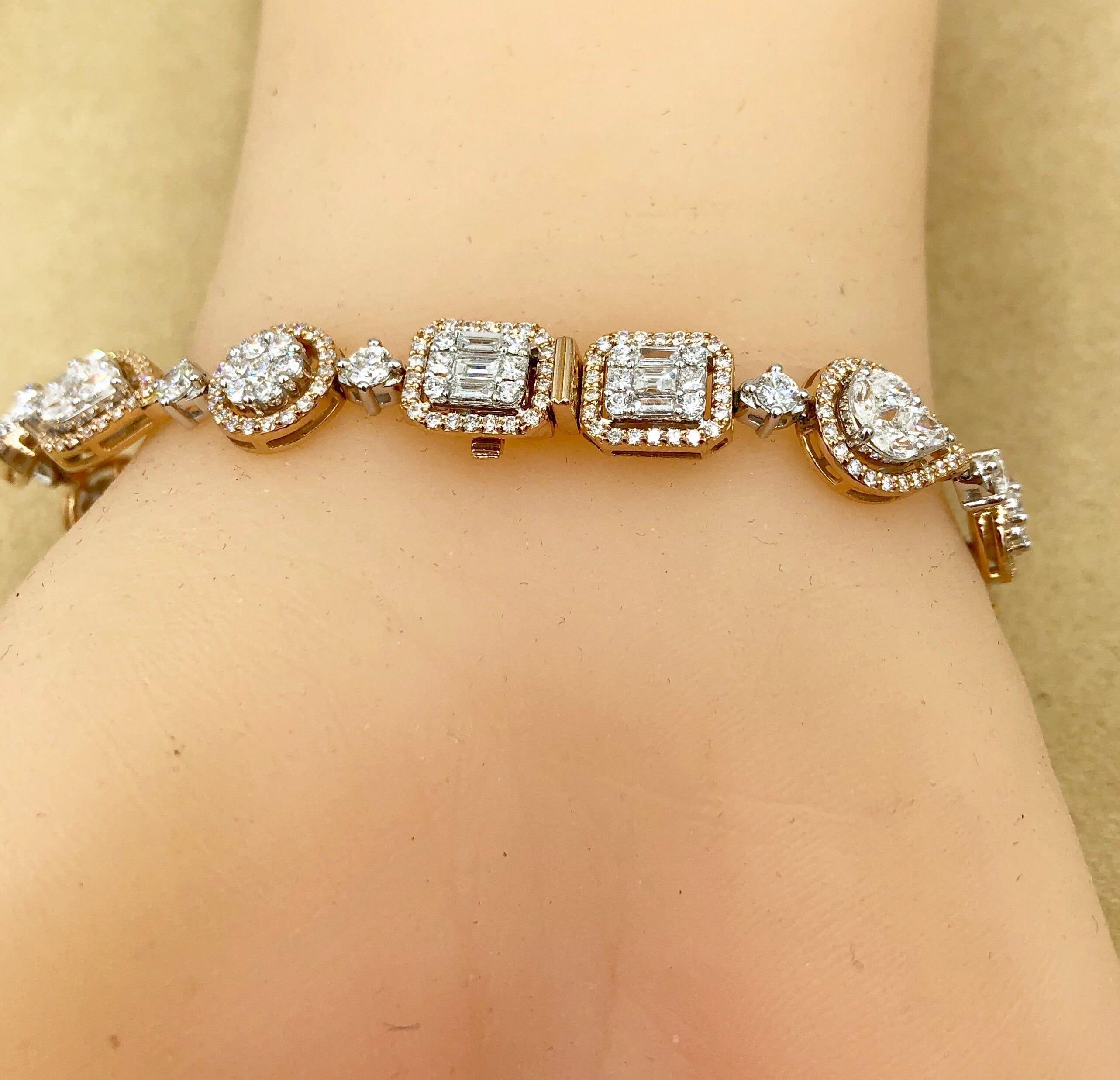 Emilio Jewelry 5.92 Carat Fancy Diamond Bracelet For Sale 6