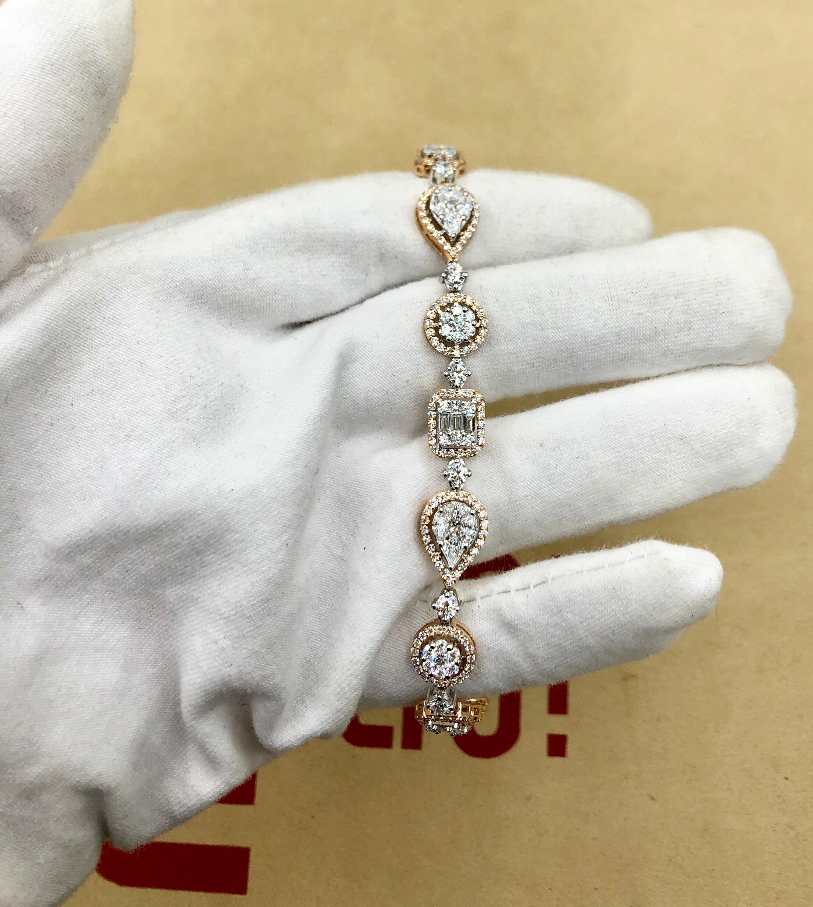Emilio Jewelry 5,92 Karat Ausgefallenes Diamantarmband im Angebot 8