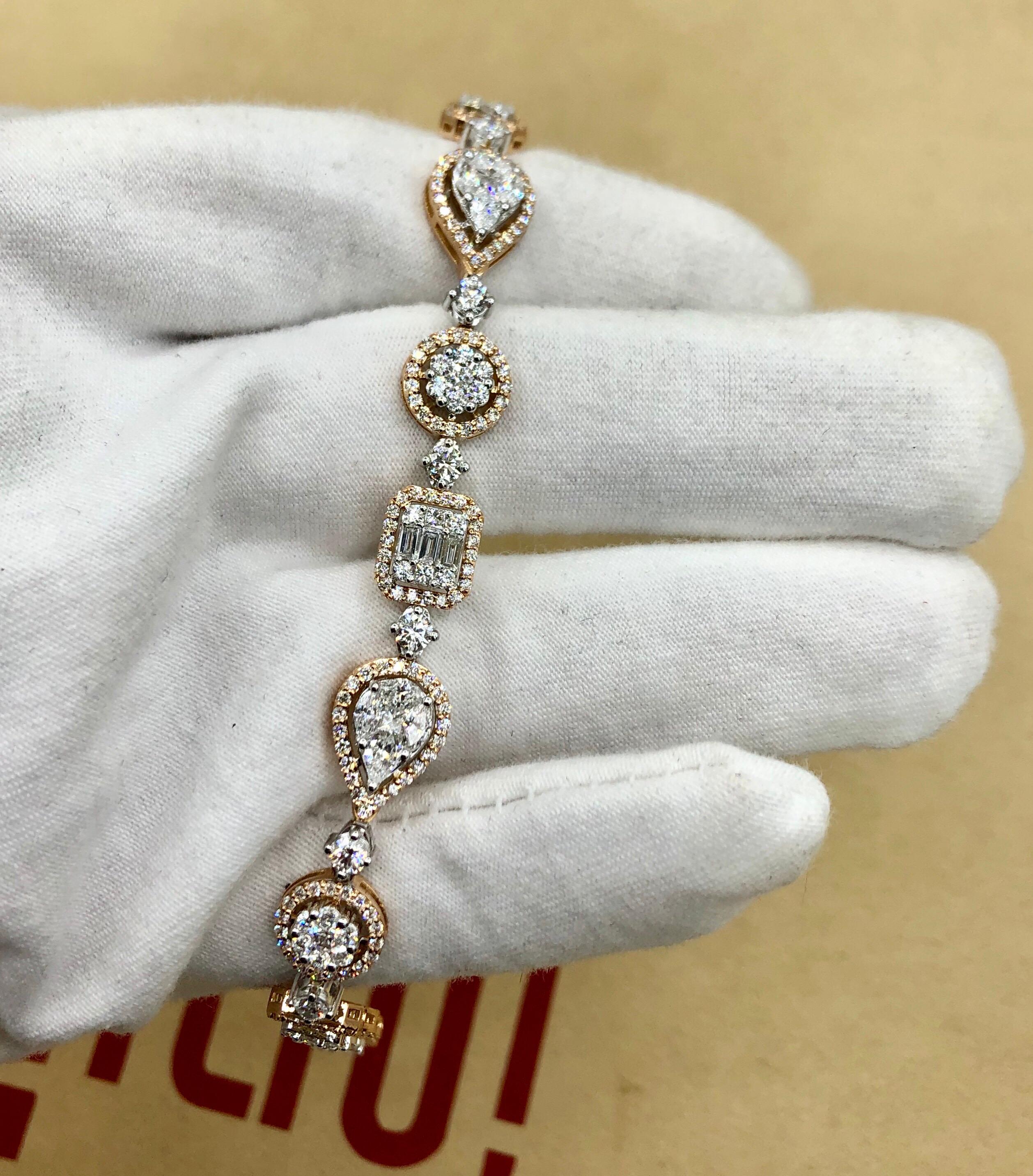 Emilio Jewelry 5.92 Carat Fancy Diamond Bracelet For Sale 8