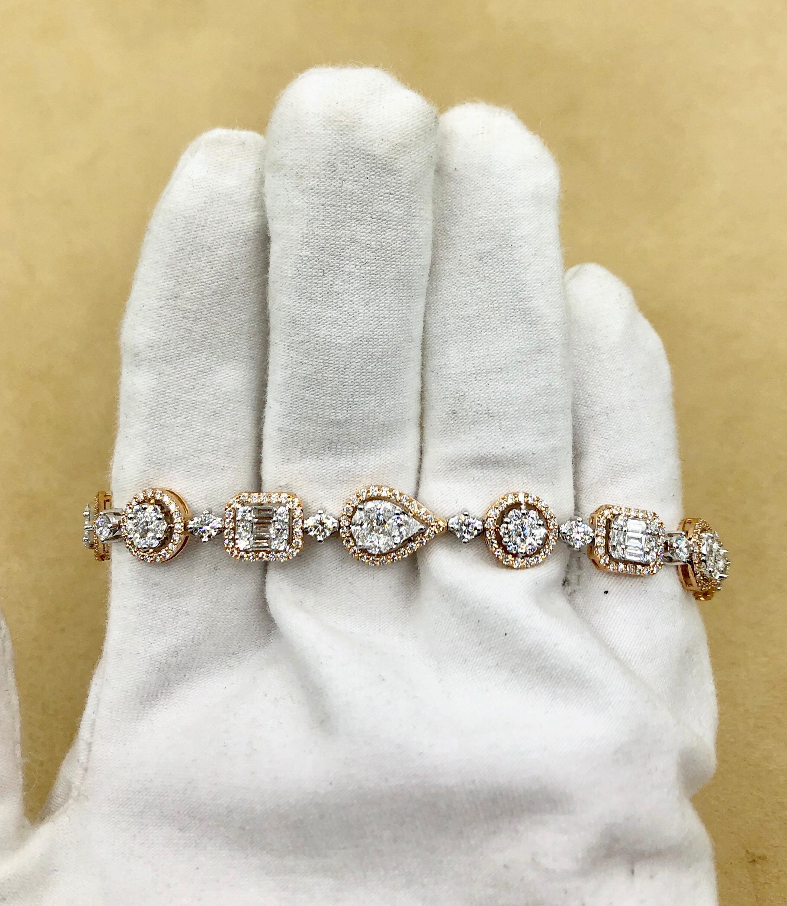 Emilio Jewelry 5.92 Carat Fancy Diamond Bracelet For Sale 9
