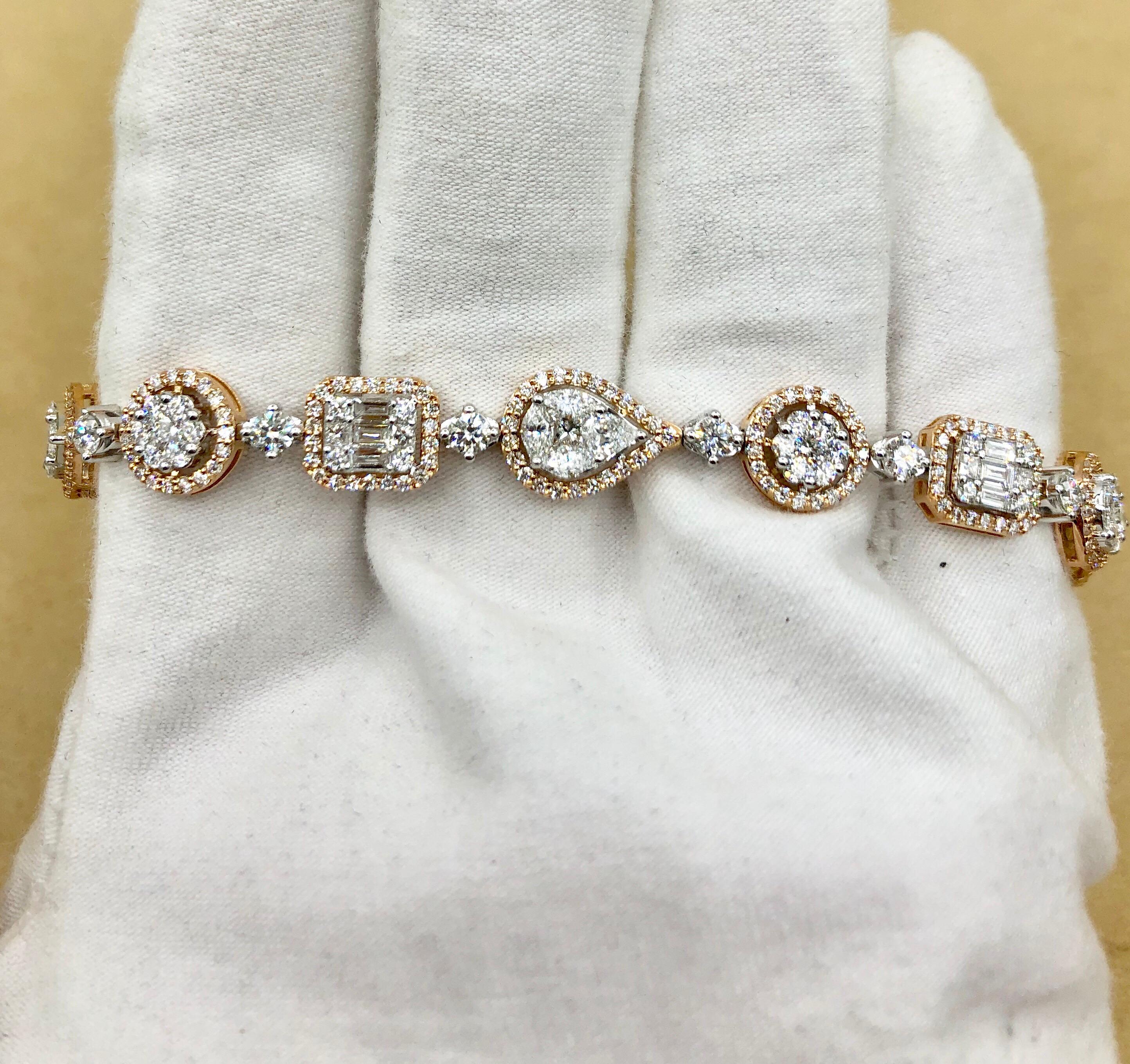 Emilio Jewelry 5,92 Karat Ausgefallenes Diamantarmband im Angebot 11