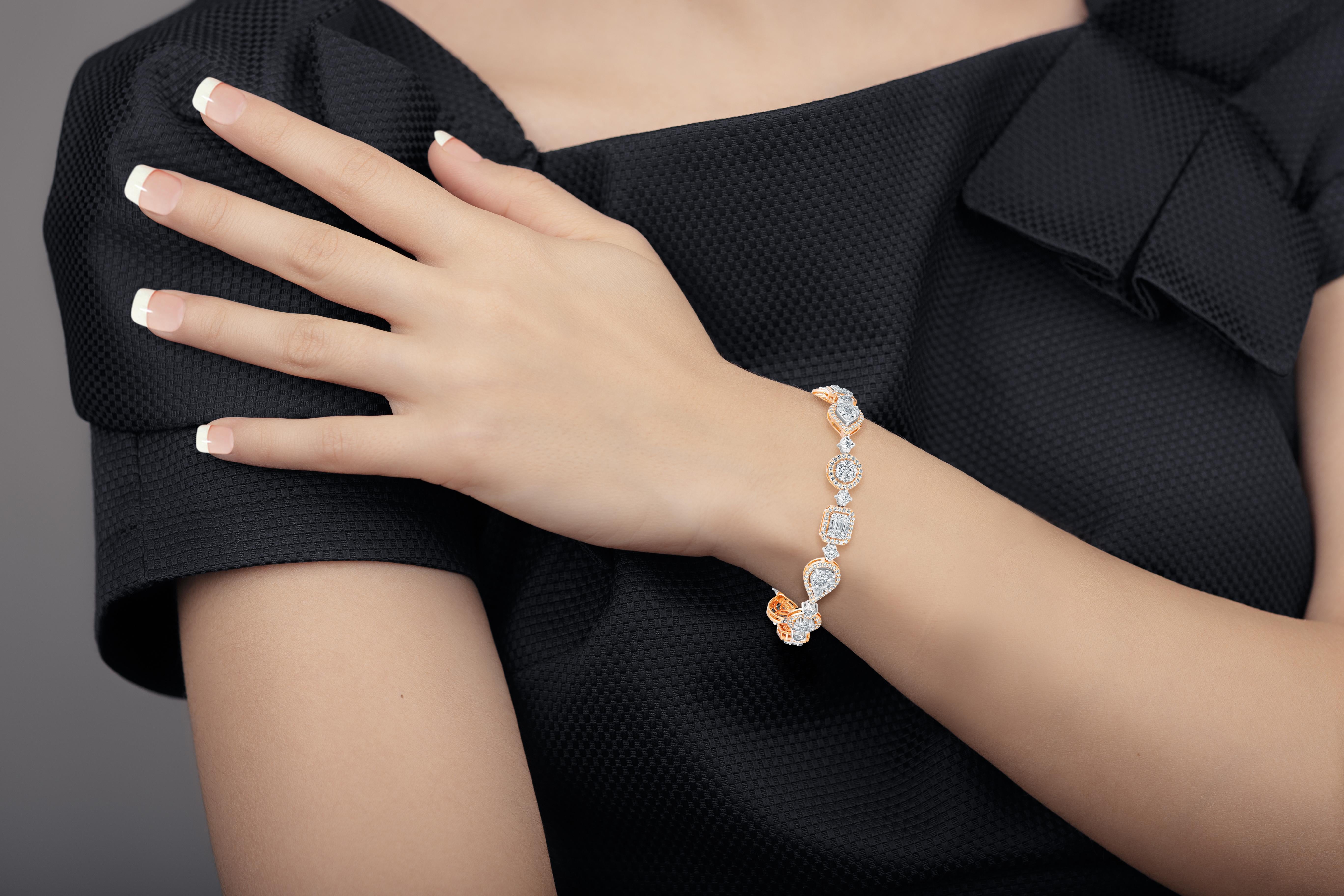 Emilio Jewelry 5.92 Carat Fancy Diamond Bracelet For Sale 13