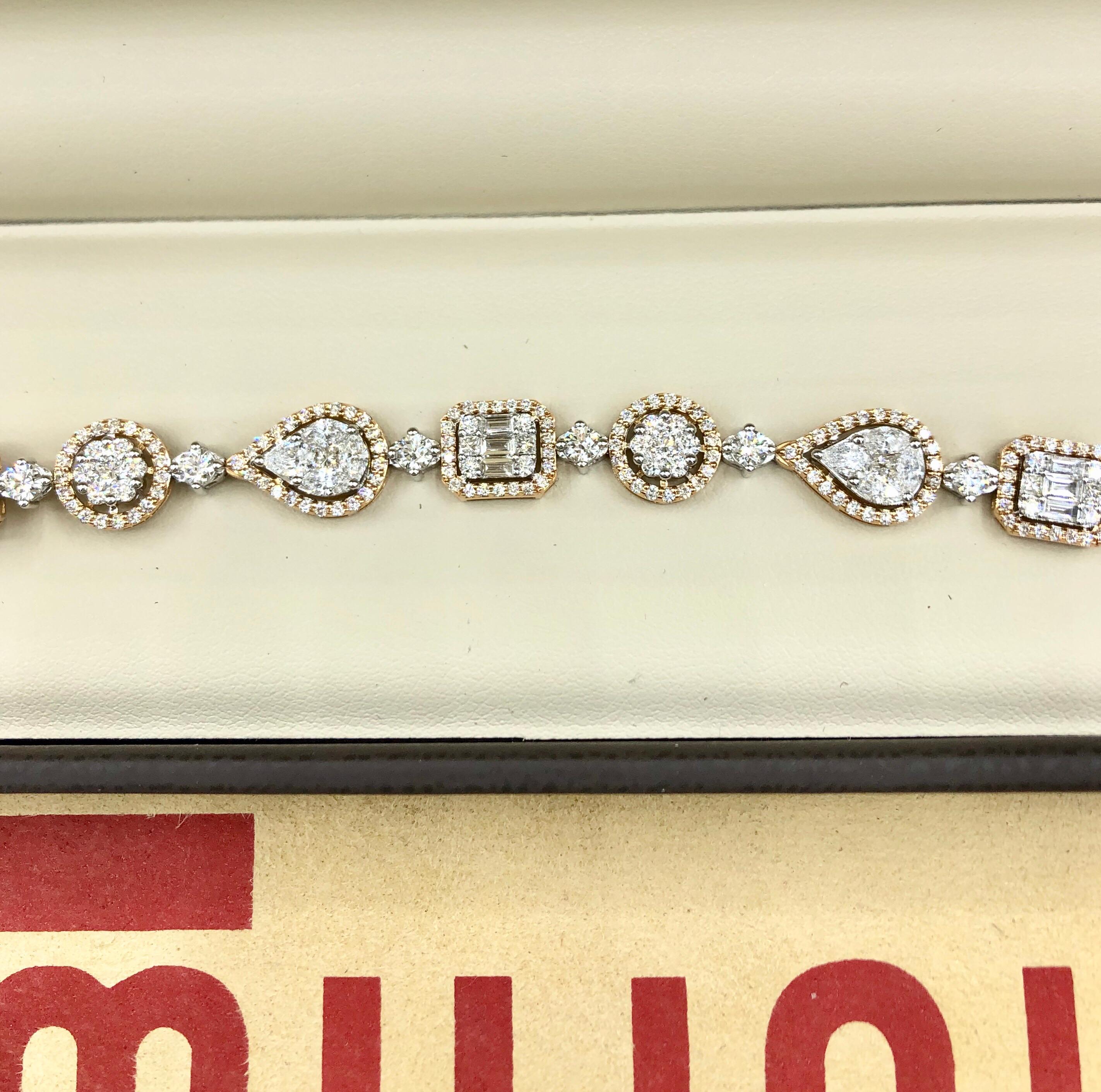 Emilio Jewelry 5,92 Karat Ausgefallenes Diamantarmband im Zustand „Neu“ im Angebot in New York, NY