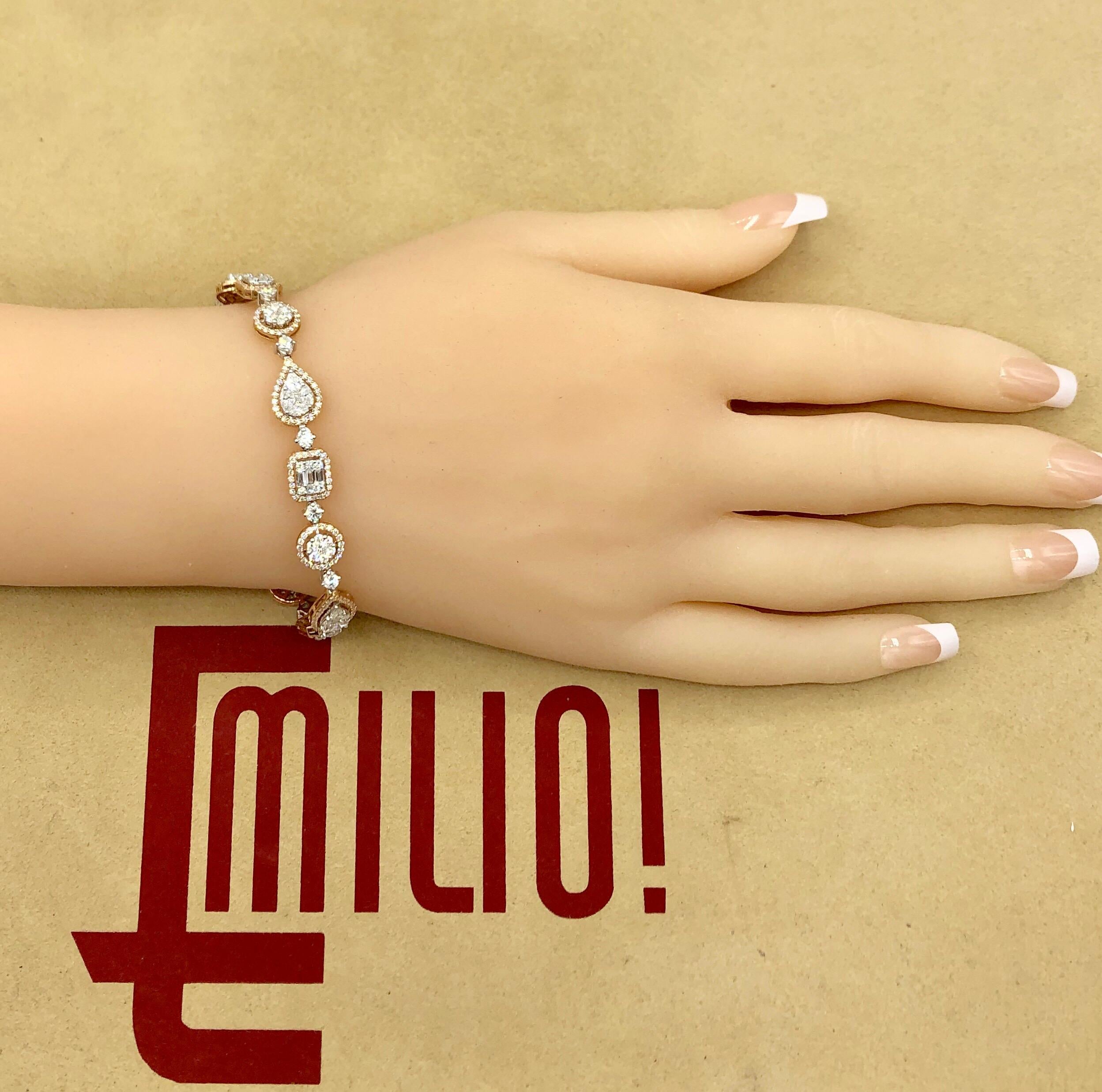 Emilio Jewelry 5.92 Carat Fancy Diamond Bracelet In New Condition For Sale In New York, NY