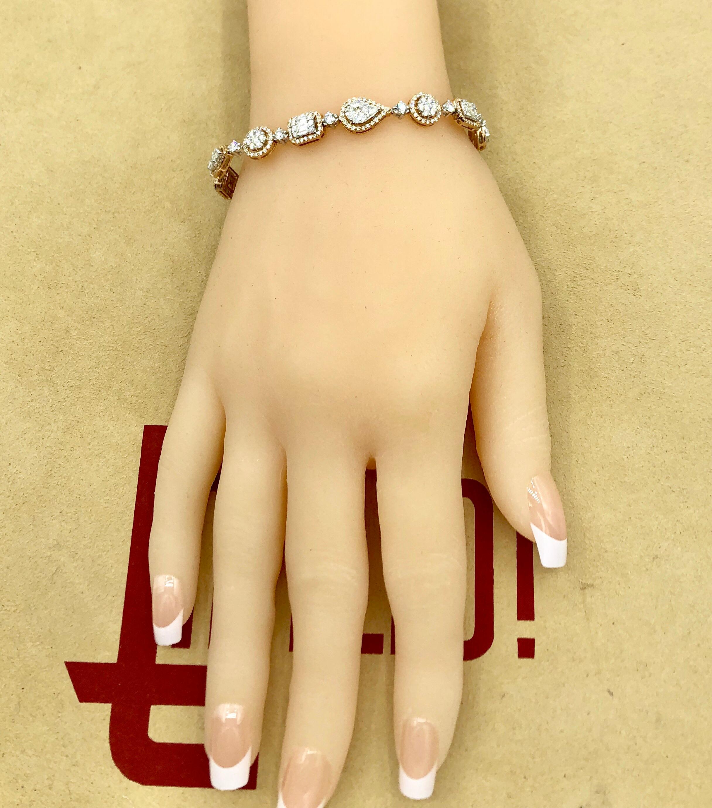 Emilio Jewelry 5.92 Carat Fancy Diamond Bracelet For Sale 1