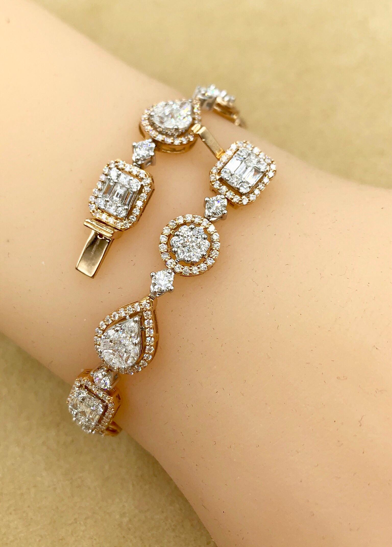 Emilio Jewelry 5.92 Carat Fancy Diamond Bracelet For Sale 4