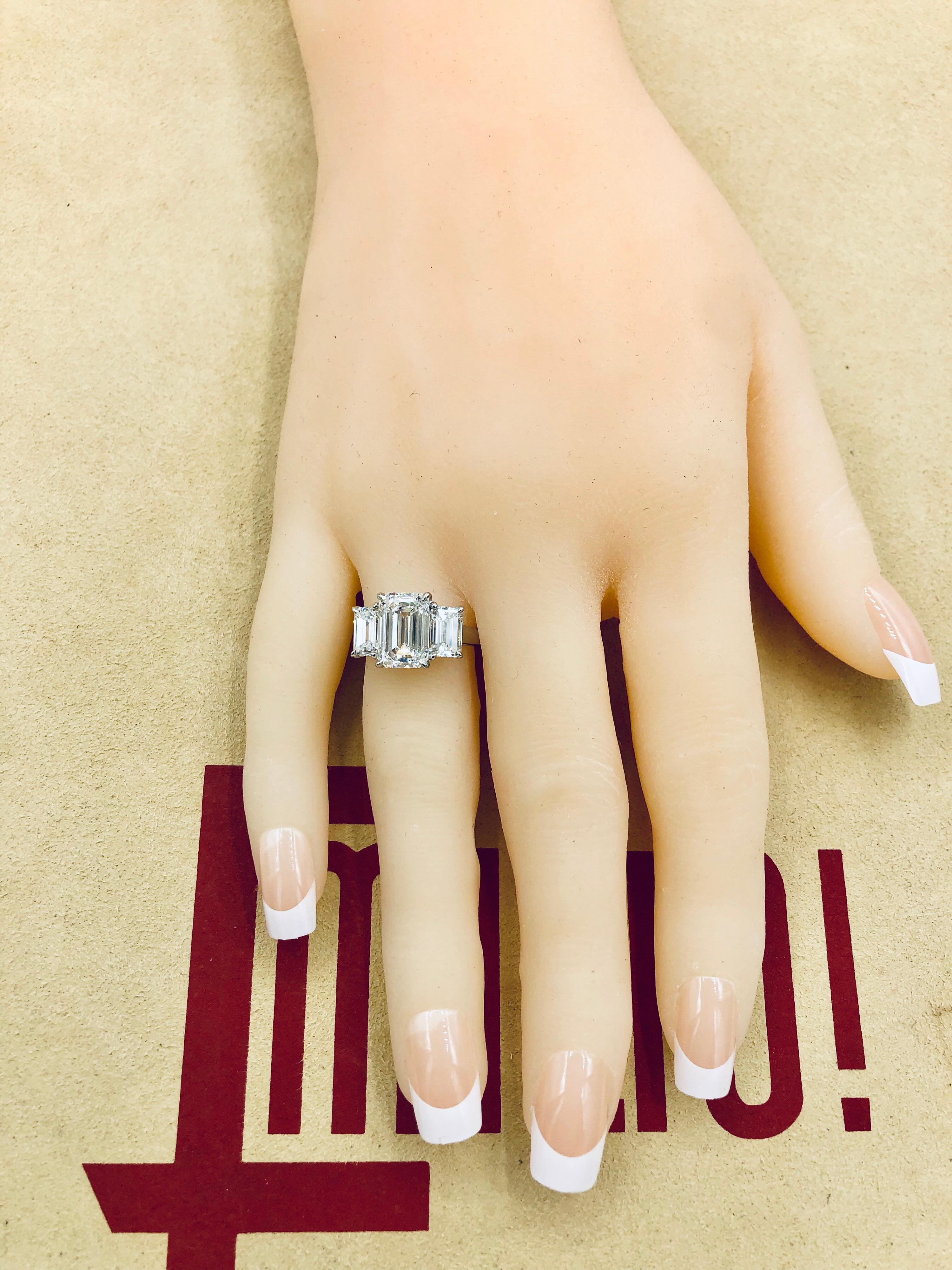 Emilio Jewelry 6.16 Carat GIA Certified Emerald Cut Diamond Engagement Ring 6