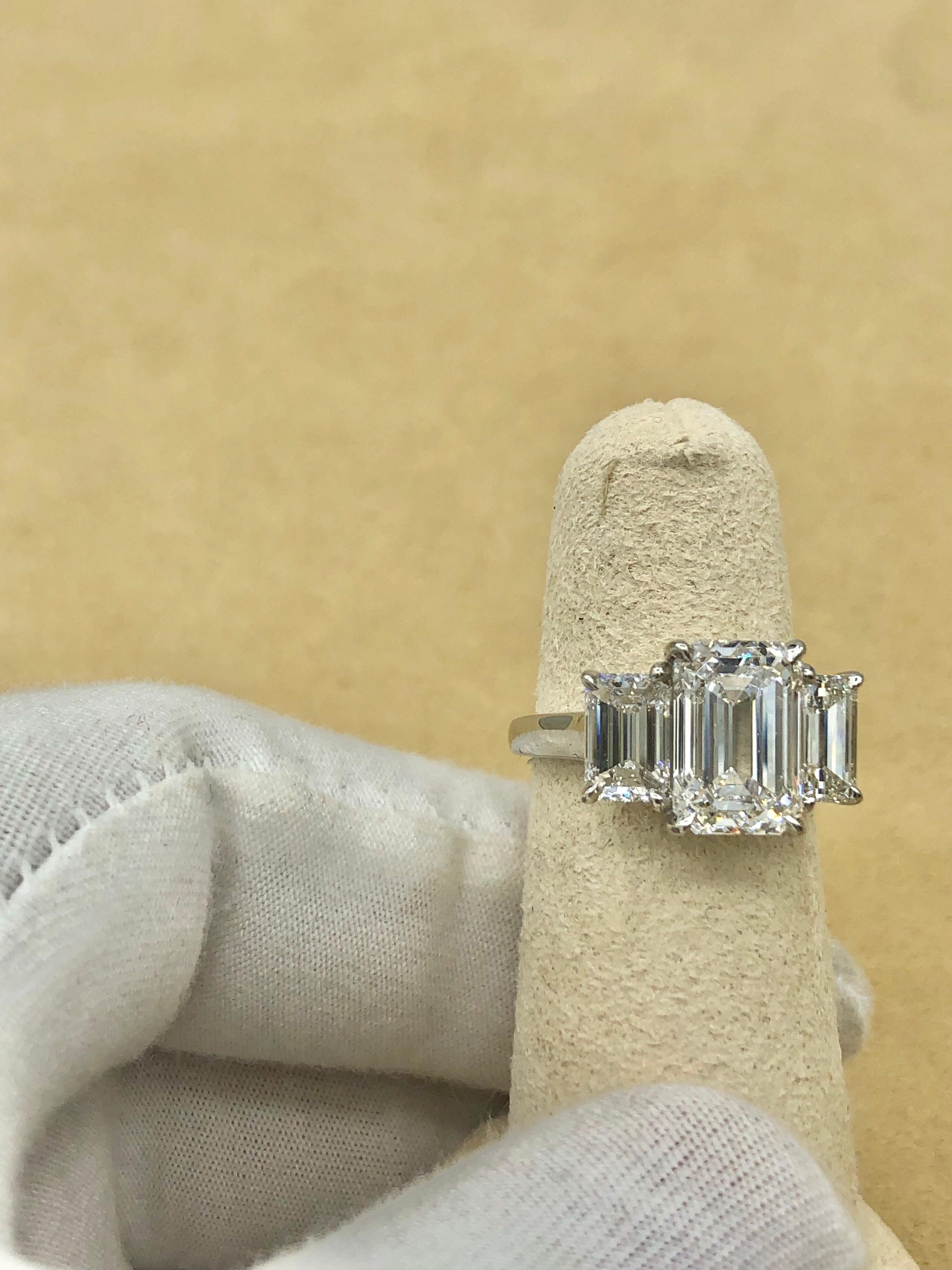 Emilio Jewelry 6.16 Carat GIA Certified Emerald Cut Diamond Engagement Ring 9