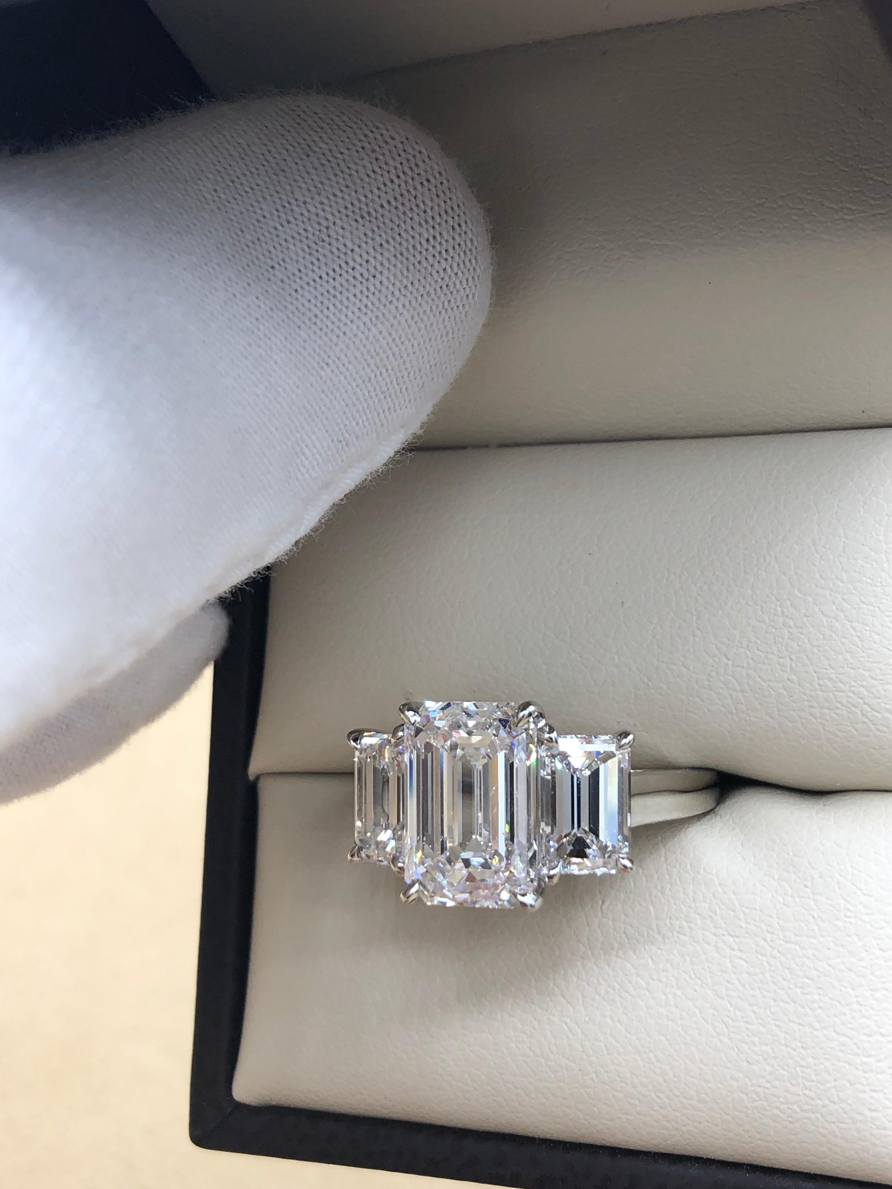 Emilio Jewelry 6.16 Carat GIA Certified Emerald Cut Diamond Engagement Ring 10