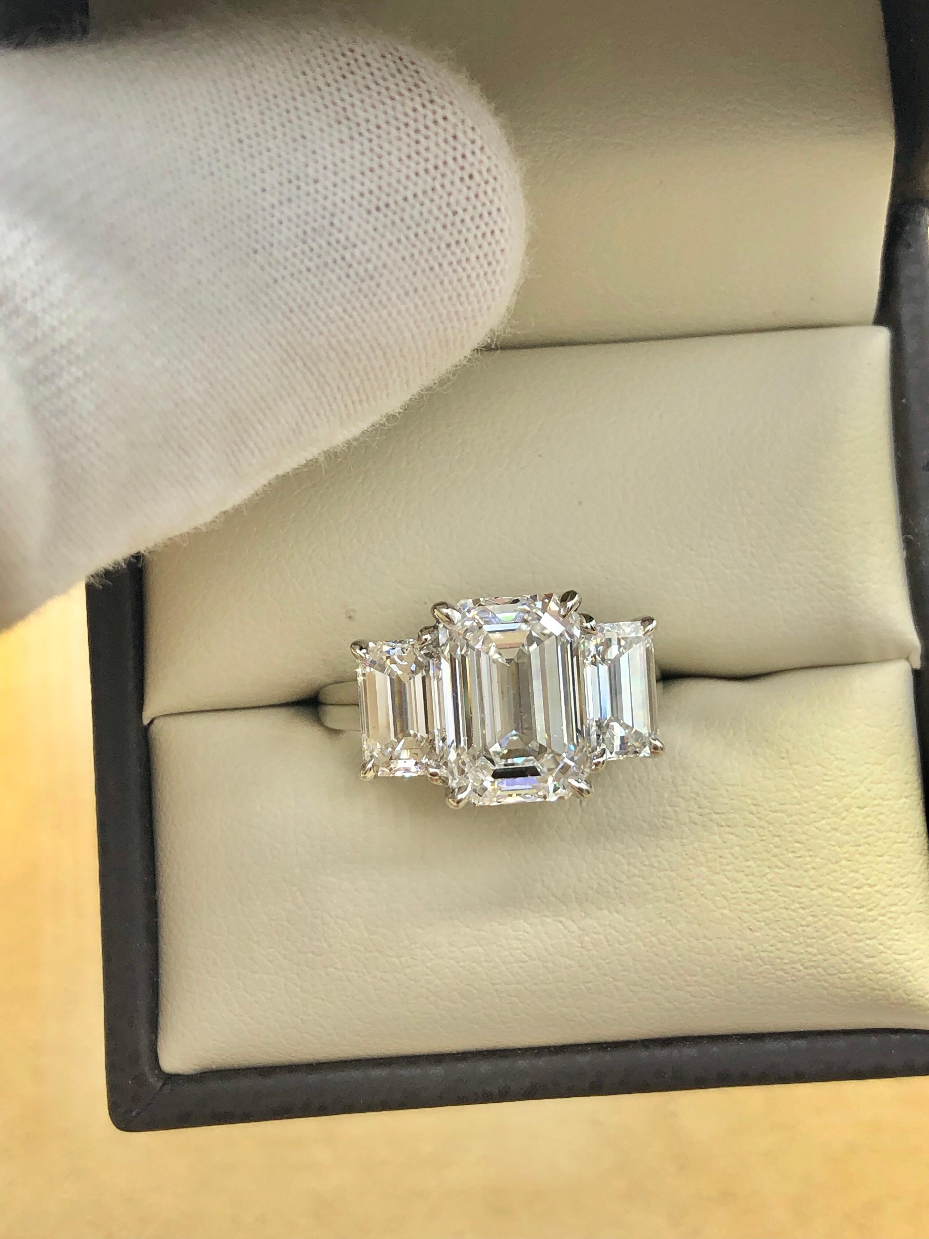 Emilio Jewelry 6.16 Carat GIA Certified Emerald Cut Diamond Engagement Ring 12