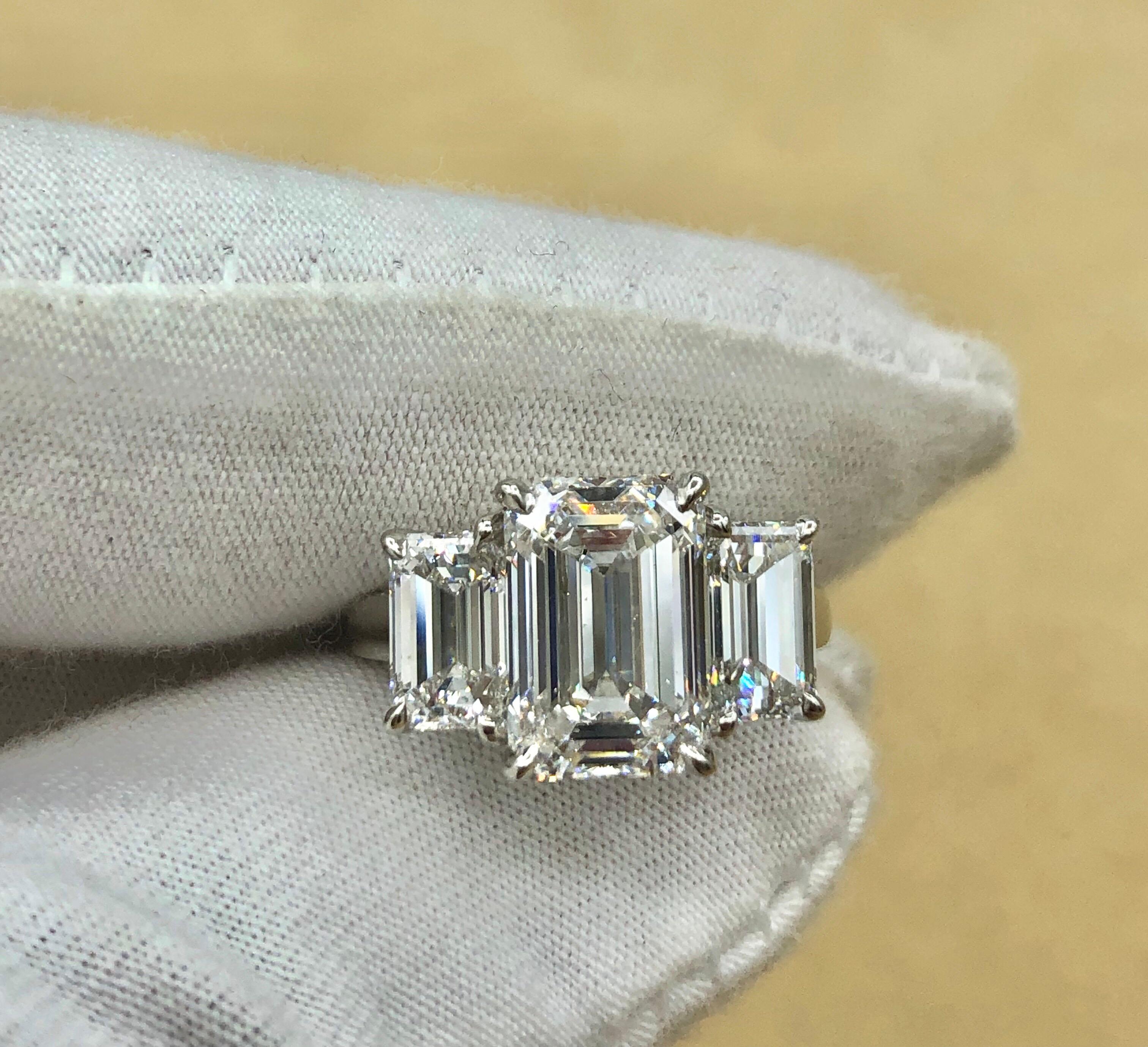 Emilio Jewelry 6.16 Carat GIA Certified Emerald Cut Diamond Engagement Ring 5
