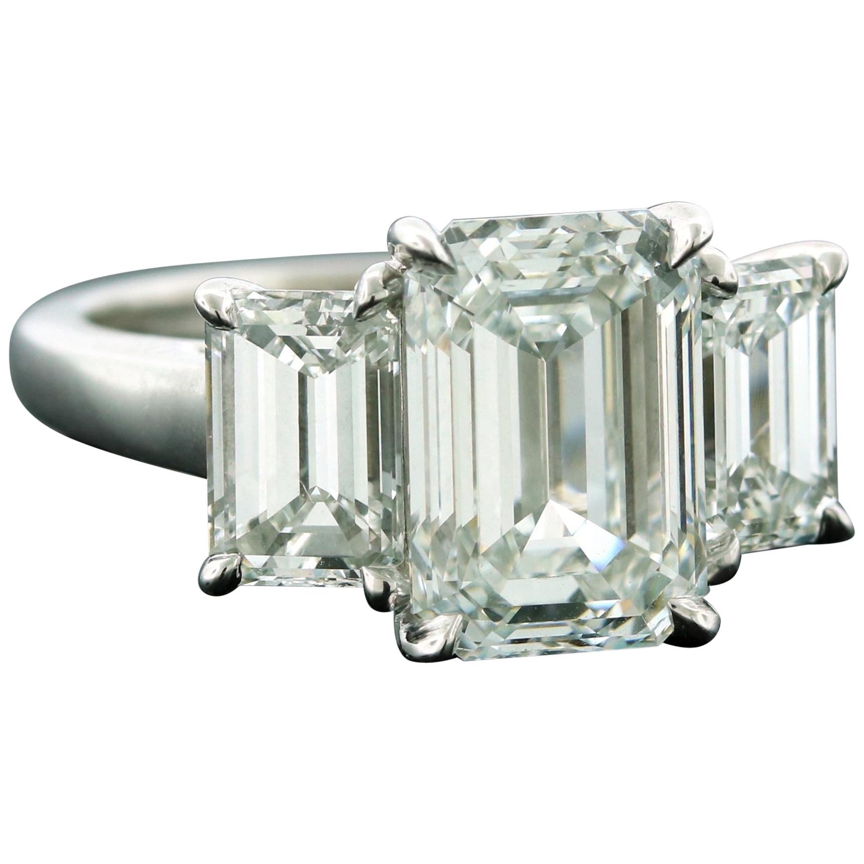 Emilio Jewelry 6.16 Carat GIA Certified Emerald Cut Diamond Engagement Ring