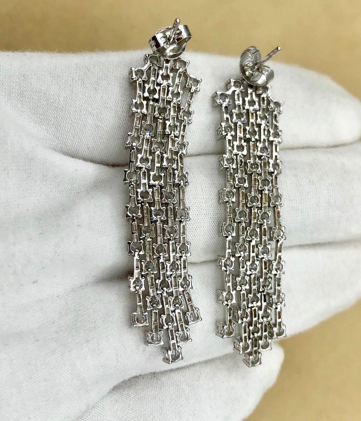 Emilio Jewelry 6.20 Carat Diamond Earrings For Sale 5