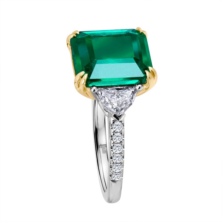 Emilio Jewelry 6.25 Carat Certified Emerald Diamond Ring Set in ...
