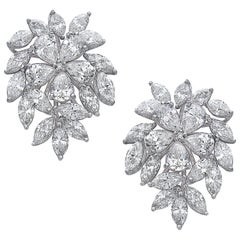 Emilio Jewelry 6.40 Carat Marquise Pear Shape Diamond Earrings