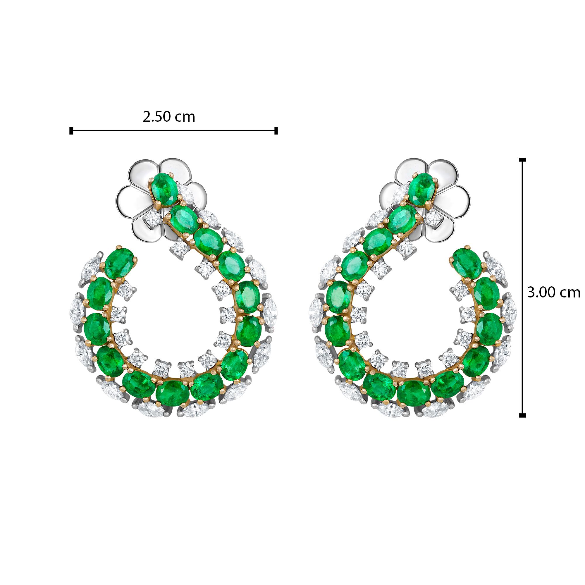 Emilio Jewelry 6.41 Carat Emerald Diamond Earrings 9