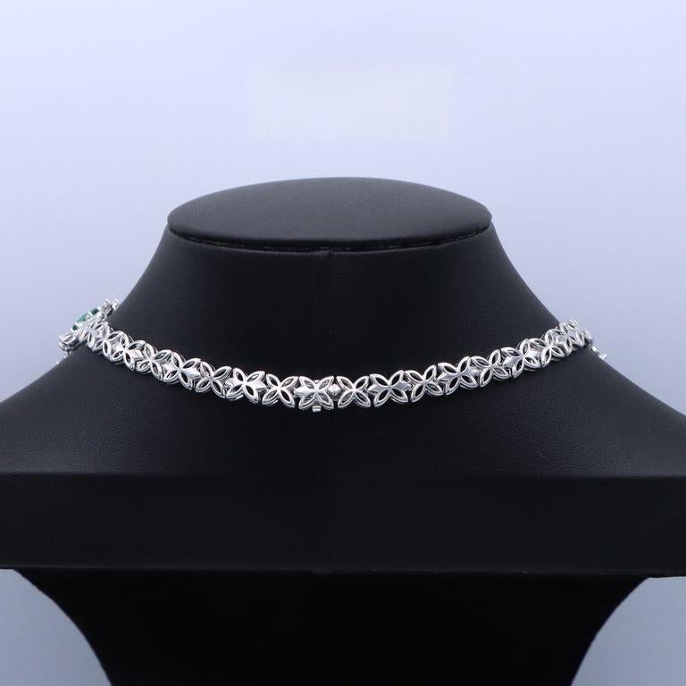 Taille émeraude Emilio Jewelry Collier d'émeraudes de 65,48 carats et diamants