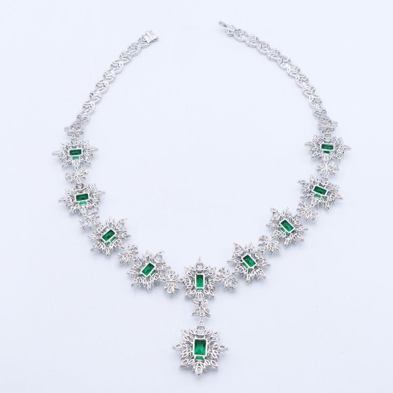  Emilio Jewelry Collier d'émeraudes de 65,48 carats et diamants Unisexe 