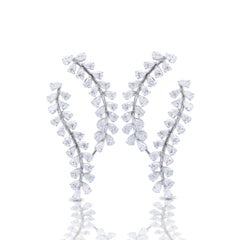 Emilio Jewelry 6.90 Carat Diamond Pear Shape Floral Earring