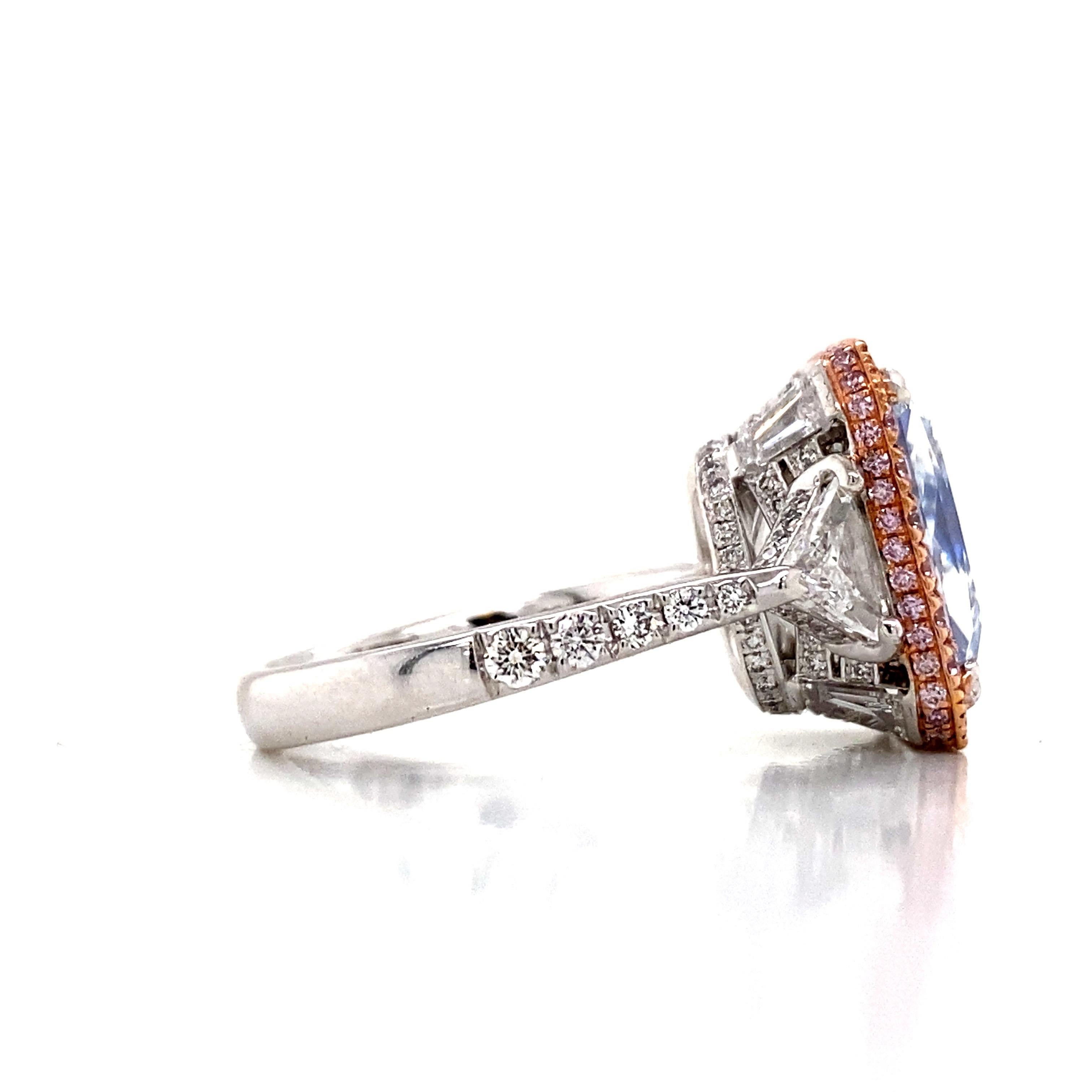 Women's or Men's Emilio Jewelry 7.00 Carat GIA Certified Pure Blue Diamond Ring