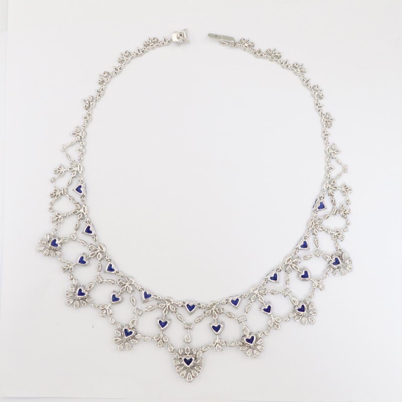 da uomo o donna Emilio Gioielli 72,00 Carati Collana con zaffiro e diamante a forma di cuore in vendita