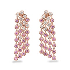 Emilio Jewelry, boucles d'oreilles en saphir rose de 7,30 carats et diamants
